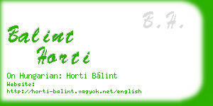 balint horti business card