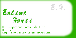 balint horti business card